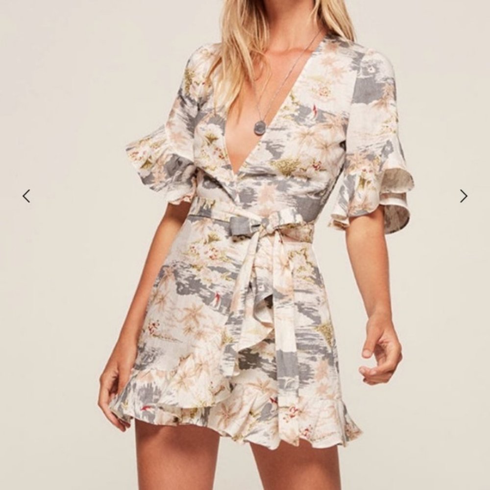 Reformation Kelsey Dress - LongBeach Print - Picture 3 of 7
